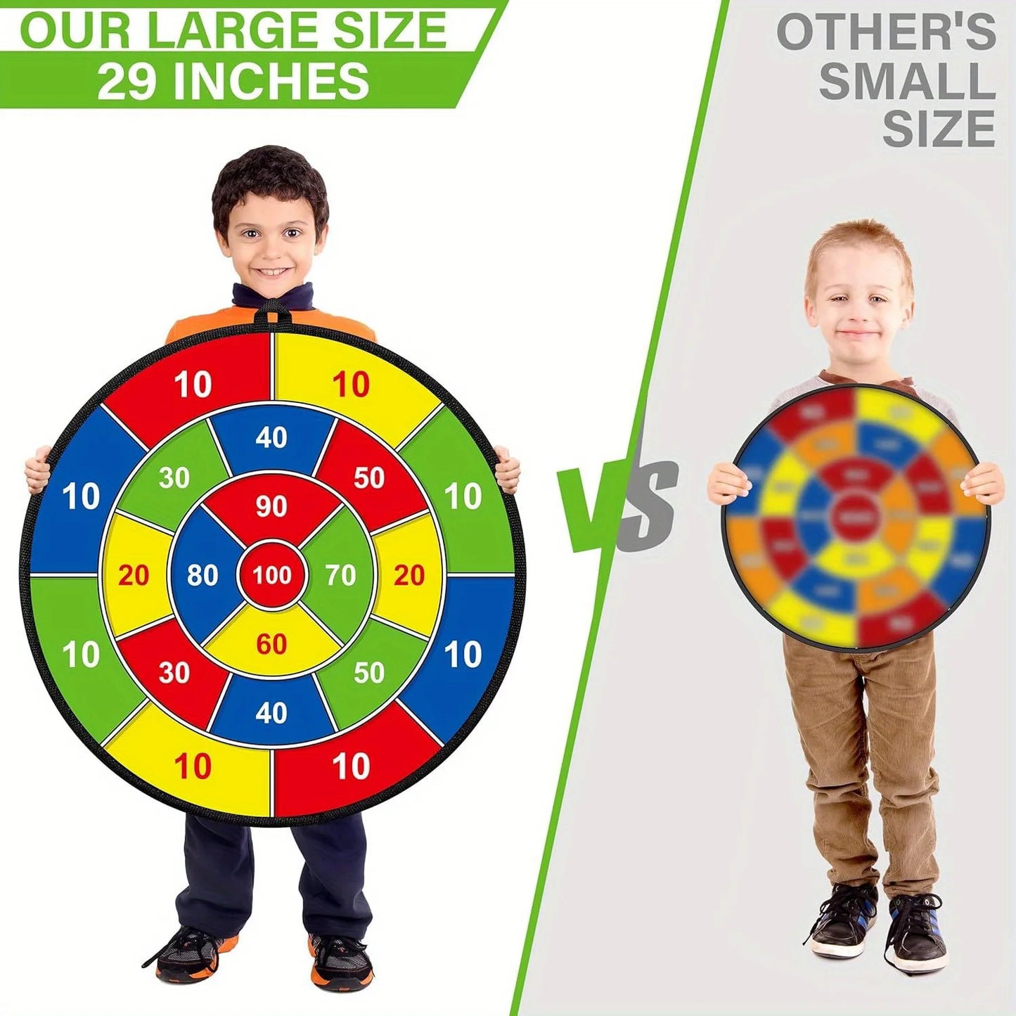 29 Inches Kids Dart Board Game Set with Stick Balls Indoor Outdoor Fun Party Game Toys for Birthday Christmas Halloween Gift