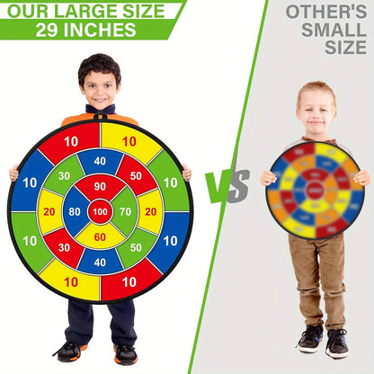 29 Inches Kids Dart Board Game Set with Stick Balls Indoor Outdoor Fun Party Game Toys for Birthday Christmas Halloween Gift