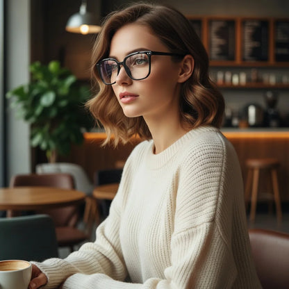 Minimalist Square Blue Light Blocking Glasses Personality Rivets Plain Face Slimming Unisex Clear Glasses 1962