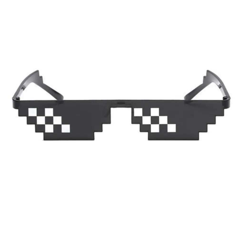 2Pcs Mosaic Sunglasses Cool Party Vintage Shades Eyewear For Men Pixelated Sunglasses Funny Women Glasses