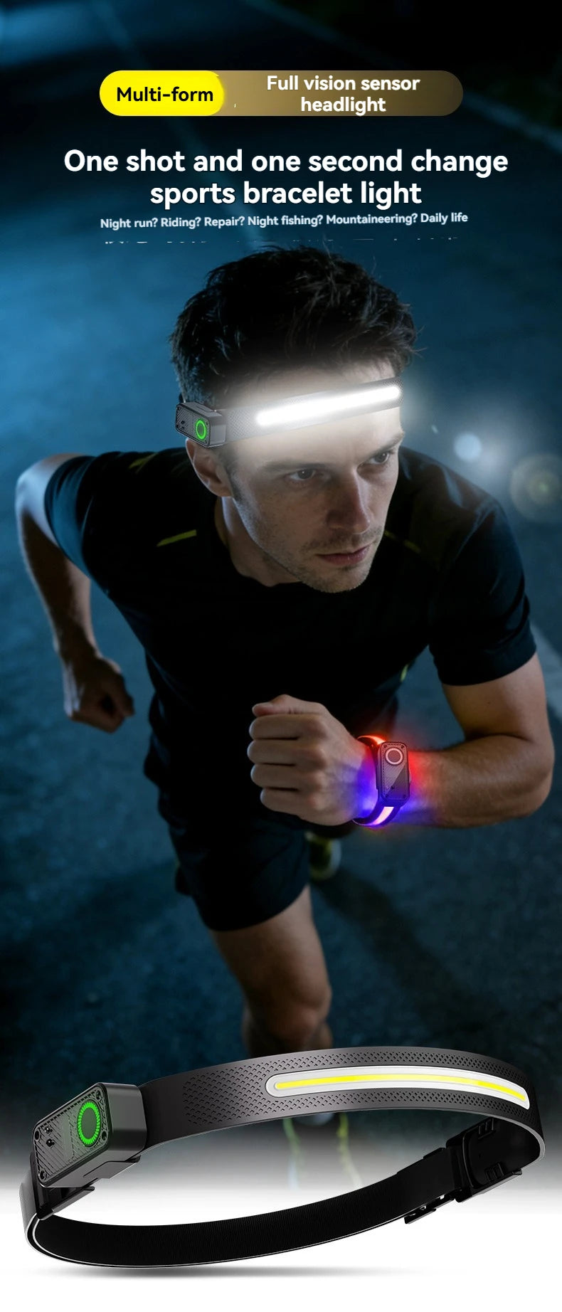 Rechargeable COB LED USB Headlamp Strong Magnetic Powerful Headlight Super Bright Waterproof Head Torch For Outdoor Fishing