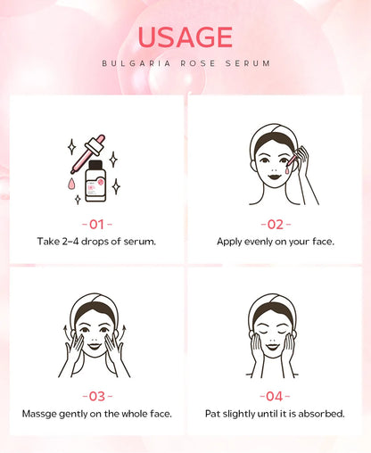 LAIKOU Bulgaria Rose Face Serum Facial Original Nourish Essense Brightening Rejuvenation Deep Moisturizing Serum Skin Care 30ml