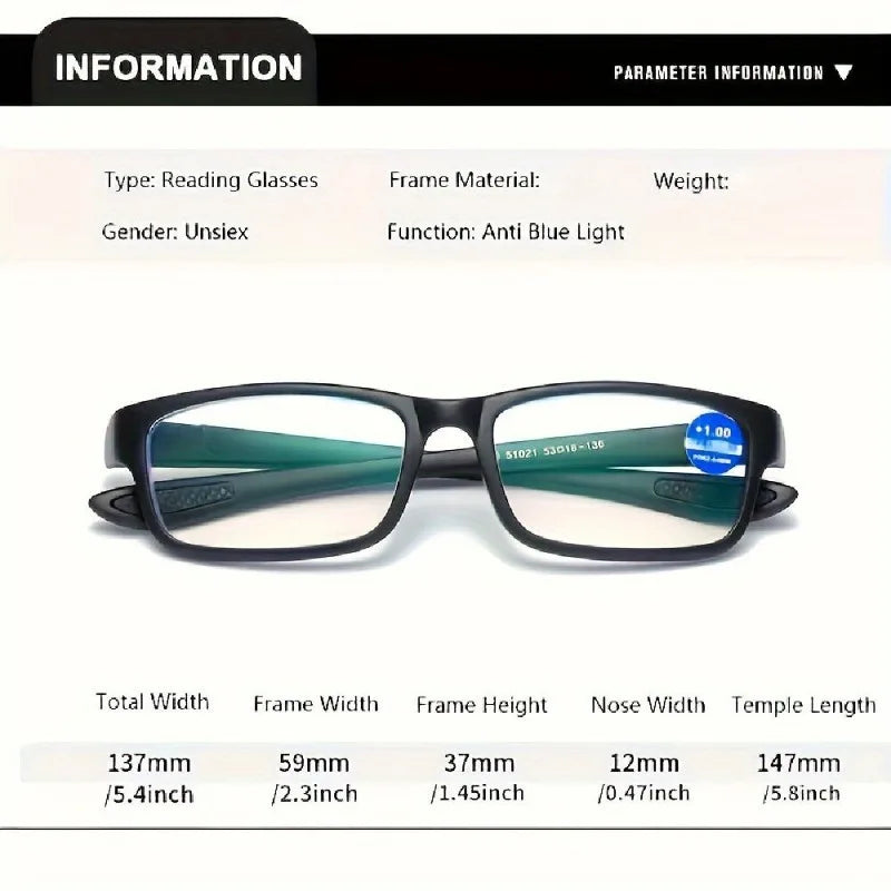 3PCS New Reading Glasses Style High Quality TR90 Ultra Light Material Men's Women's Light Presbyopia Eyewear
