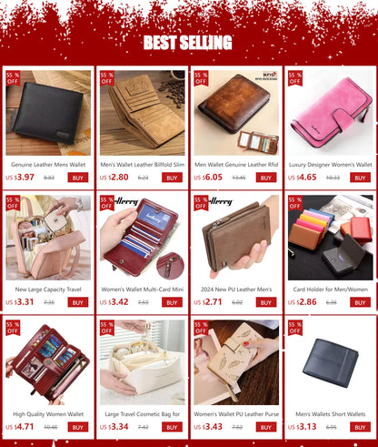Genuine Leather Mens Wallet Premium Product Real Cowhide Wallets For Man Short Black Wallet Portefeuille Homme Short Purses