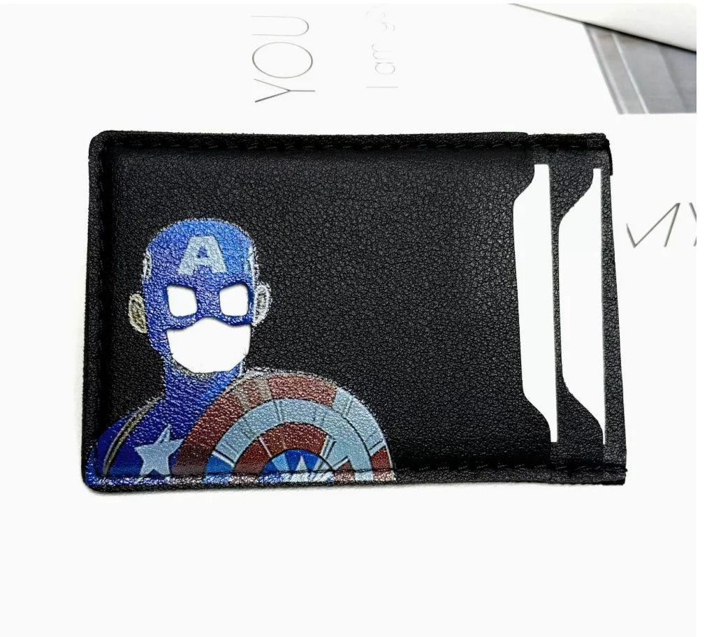 1 Leather Super Anime ID Card Holder Personalized Superhero Mask Card Case Gift