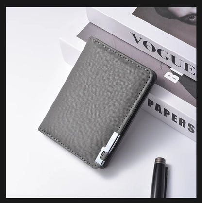 Men's Mini Ultra-Thin Vertical Style Short Wallet with Multiple Card Slots Credit Card Holder Youth Compact Wallet