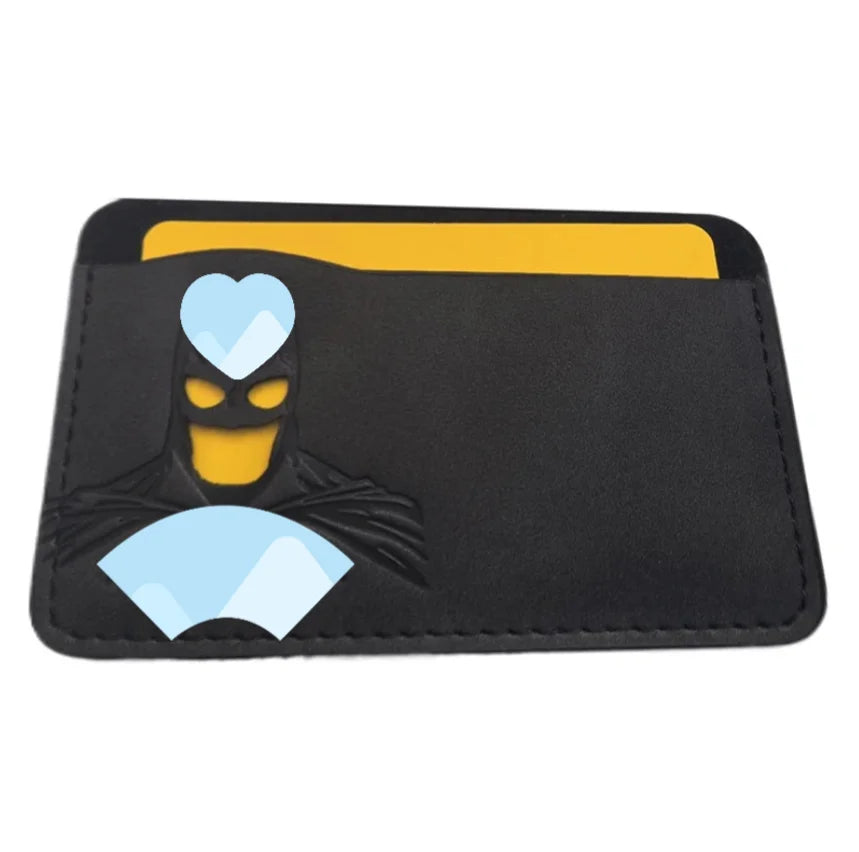 1 Leather Super Anime ID Card Holder Personalized Superhero Mask Card Case Gift