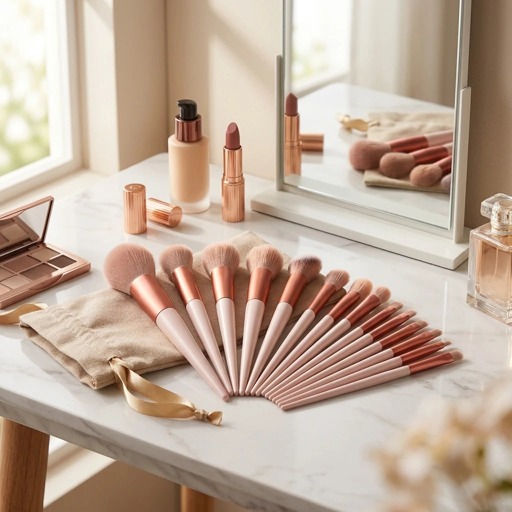 13 Piece Soft Makeup Brushes Set With Travel Case For Eye Face Cosmetics
