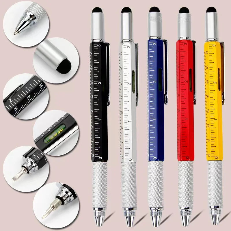 Multifunction 7 In 1 Pen With Stylus Touch Screen Screwdriver And Level Tool