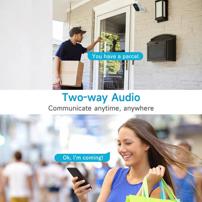 1080P WiFi Camera Solar Battery Outdoor Wireless Solar Powered Security Camera AI Motion Detection Two Way Audio Night Vision