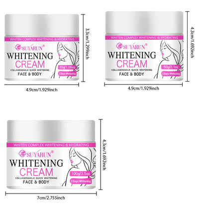 SUYARUN Christmas Gift Brightening Cream-Whitening Moisturizer for Glowing Skin, Festive Hydrating Skincare Set with Luxury Box.