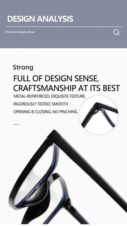 Minimalist Square Blue Light Blocking Glasses Personality Rivets Plain Face Slimming Unisex Clear Glasses 1962