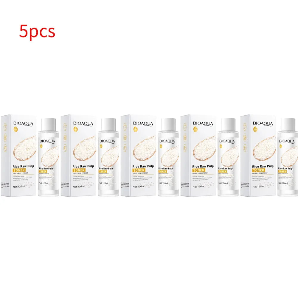 BIOAOUA Rice Raw Pulp Face Toner Moisturizing Water Brightening Lifting Deep Facial Cleanser For Young Glowy Korean Skin Care