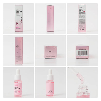 LAIKOU Japan Sakura Serum 17ml Tighten Pores Moisturizing Balance Skin Tone Brightening Facial Essence