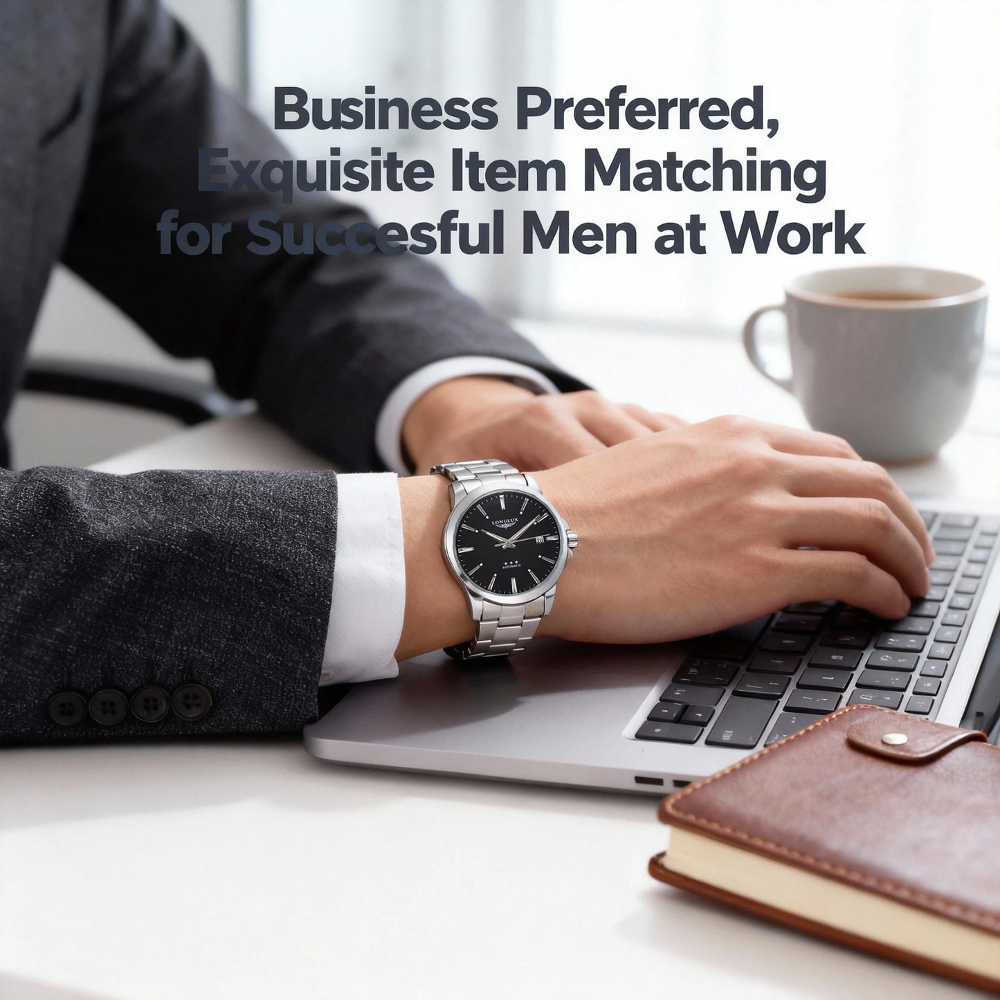 Men automatic watch business date mechanical watches waterproof stainless steel luminous minimalist gift for you