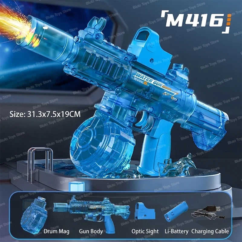 Electric Water Guns For Adults Powerful Squirt Automatic Water Suction Water Blasters Summer Outdoor Beach Toy For Boys Kid Gift