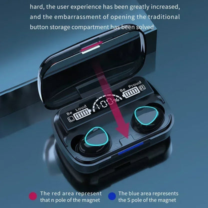 TWS M10 Wireless Bluetooth Headset with Charge Box for Phone Noise Cancelling Mic Earbuds LED Display Headphones Sport Earphones