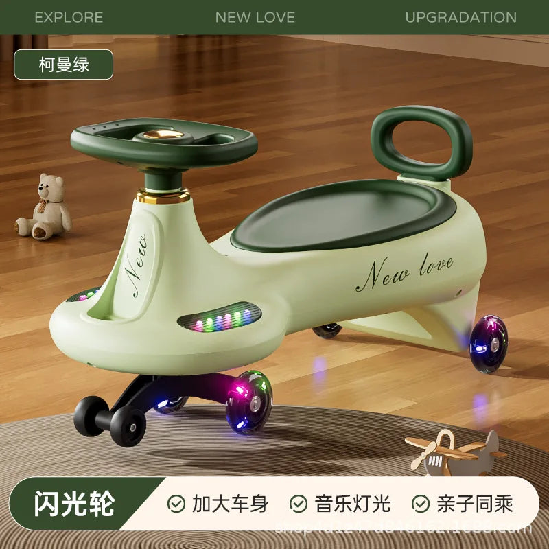 Children's Twisting Car Anti-Tip Swinging Silent Sliding Board Suitable For Boys And Girls Aged 1-8 Adults Can Sit On It