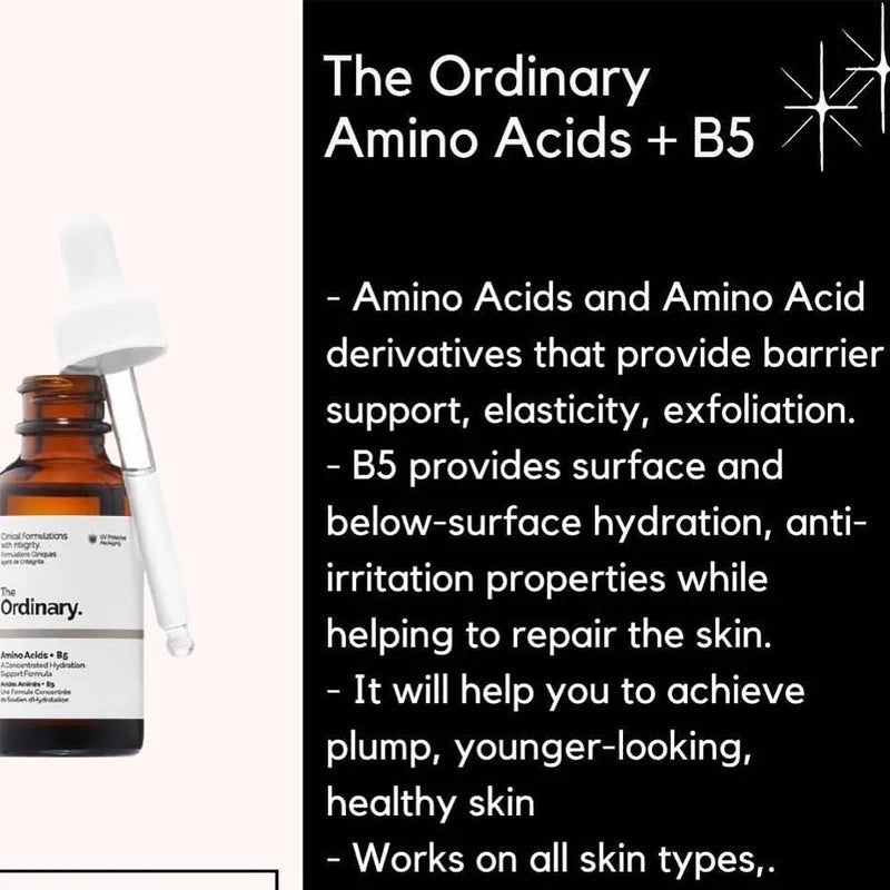 The Ordinary Amino Acids + B5 30ml A Concentrated Hydration Support Formula Acides Amines-B5 Une Fomule Concentr Soutien