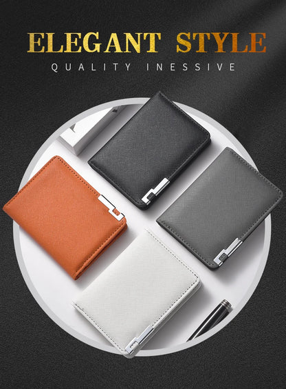 Men's Mini Ultra-Thin Vertical Style Short Wallet with Multiple Card Slots Credit Card Holder Youth Compact Wallet