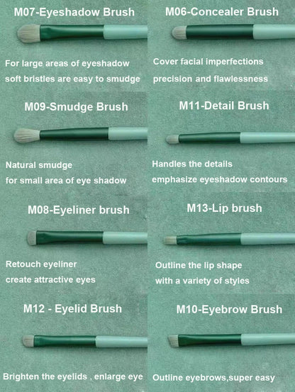13 Piece Soft Makeup Brushes Set With Travel Case For Eye Face Cosmetics