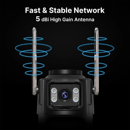 4K 8MP HD Wifi PTZ Camera Outdoor 4MP Dual Lens Dual Screen AI Auto Tracking IP Camera CCTV Audio Video Surveillance P2P iCSee