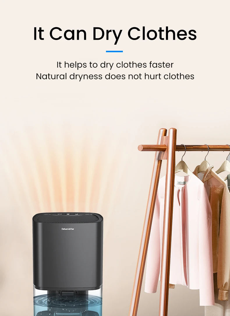 Portable Quiet Air Dehumidifier Moisture Absorber For Bedroom Kitchen Office