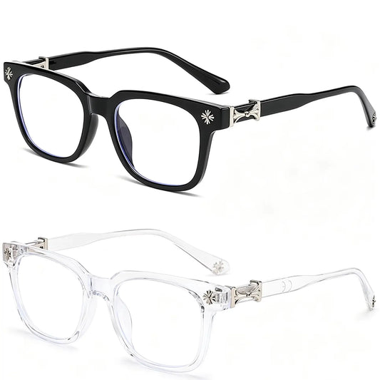 Classic 3Pcs Square Anti Blue Light Glasses For Men And Women Black & Transparent Frame Unisex Computer Wearing Women Glasses