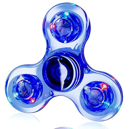 Fidget Spinner Crystal Luminous LED Light Hand Top Spinners Glow in Dark EDC Stress Relief Toys Kinetic Gyroscope for Children