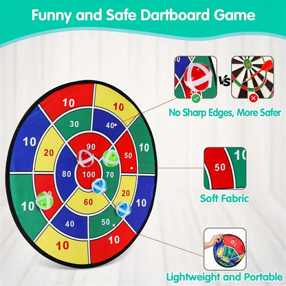 29 Inches Kids Dart Board Game Set with Stick Balls Indoor Outdoor Fun Party Game Toys for Birthday Christmas Halloween Gift