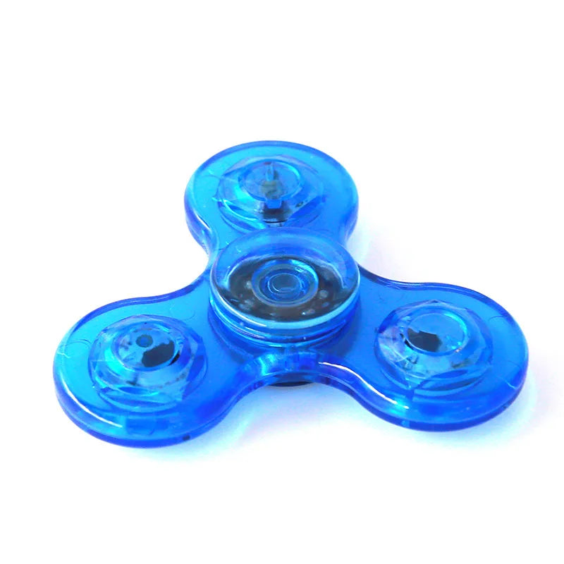 Fidget Spinner Crystal Luminous LED Light Hand Top Spinners Glow in Dark EDC Stress Relief Toys Kinetic Gyroscope for Children