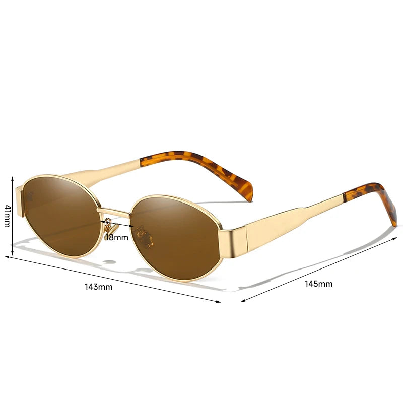 New Sunglasses For Women And Men Sun Glasses Alloy Oval Eyewear