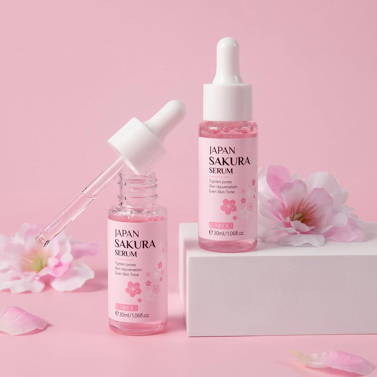 LAIKOU Sakura Serum Shrink Pores Remove Acne Skin Rejuvenation Whitening Essence