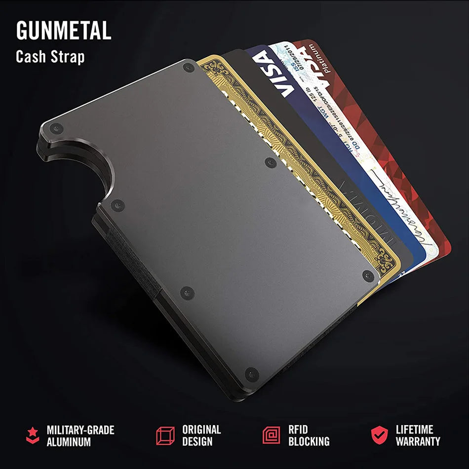 Men's Minimalist Ultra-Thin Carbon Fiber Metal Card Holder Multilingual versionRFIDAnti-theft Credit Card Holder