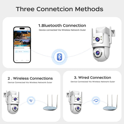 Jooan 4K 8MP HD Wifi PTZ Camera Outdoor 5G Wifi Dual Lens Security IP Cameras 5X Zoom AI Tracking ONVIF CCTV Surveillance Camera
