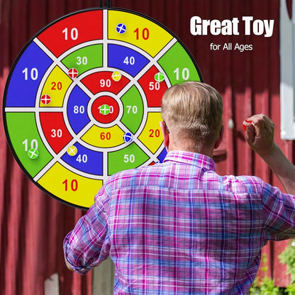 29 Inches Kids Dart Board Game Set with Stick Balls Indoor Outdoor Fun Party Game Toys for Birthday Christmas Halloween Gift