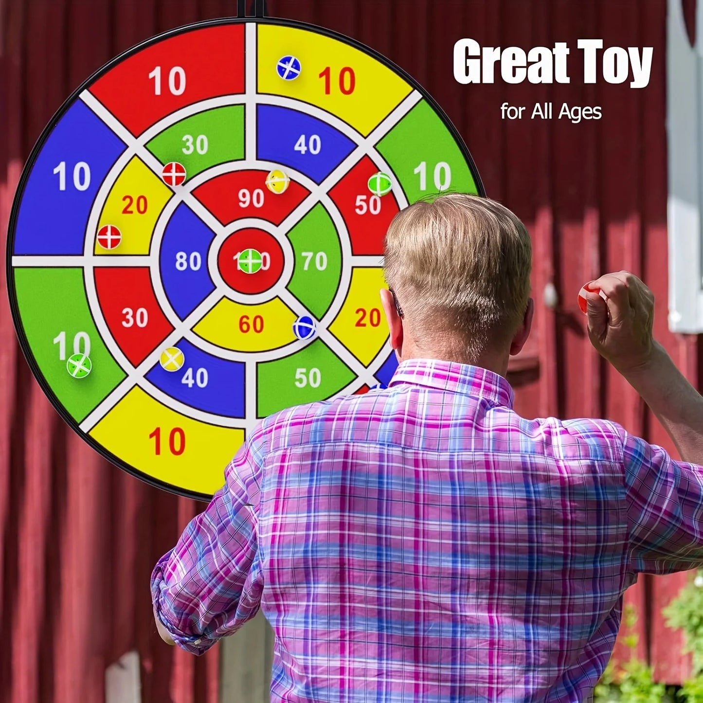 29 Inches Kids Dart Board Game Set with Stick Balls Indoor Outdoor Fun Party Game Toys for Birthday Christmas Halloween Gift