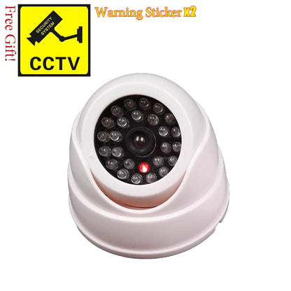 New Red Flashing LED Light Black/White Dummy Conch Camera Home Office Surveillance Security System Fake CCTV Security Camera