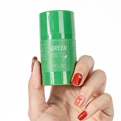 MELAO Natural Purifying Detox Clay Mask Green Tea Mud Masking For Face Green Mask Stick