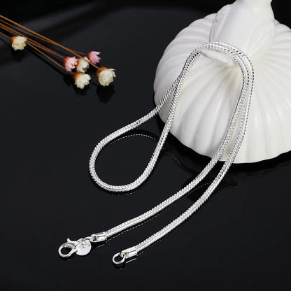 45-60cm 925 Silver 1MM/2MM/3MM solid Snake Chain Necklace For Men Women Fashion Jewelry for pendant