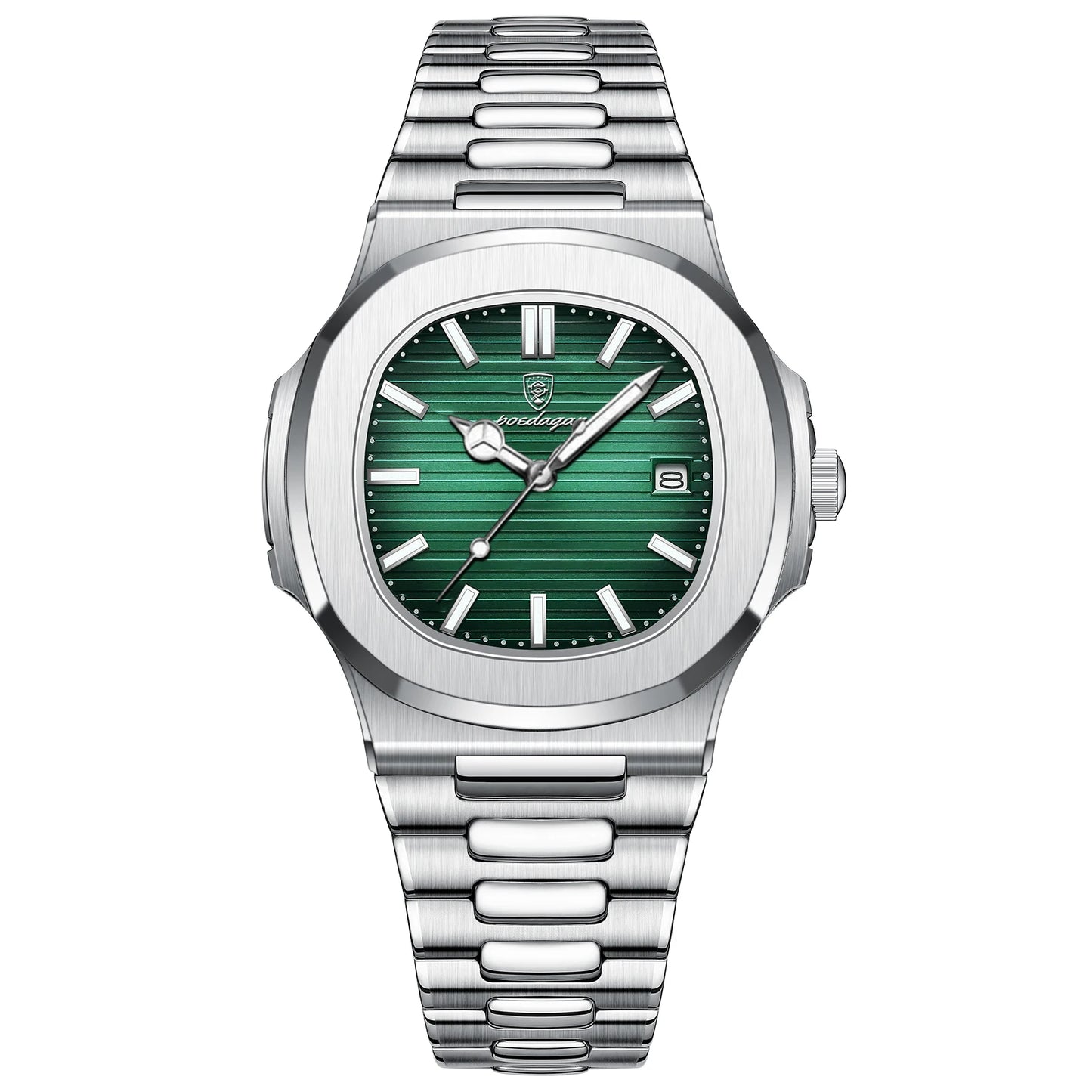 POEDAGAR Square Luxury Men Wristwatch Waterproof Luminous Date Stainless Steel Male Clock Business Sports Quartz Watches For Men