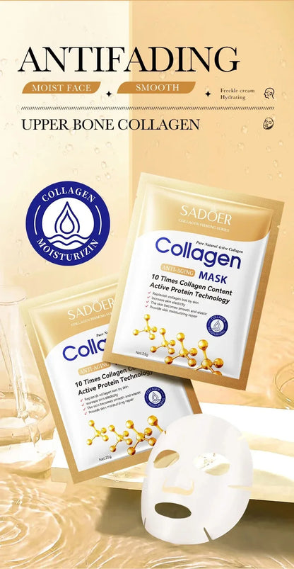 5/10/20/30pcs SADOER Collagen Face Mask Firming Moisturizing Repair Brightening Skincare Face Sheet Mask Facial Masks Skin Care