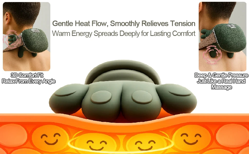 Bionic Finger Neck Shoulder Massager Wireless Neck Cervical Trapezius Kneading Massage Shawl Brushless Motor Neck masajeador