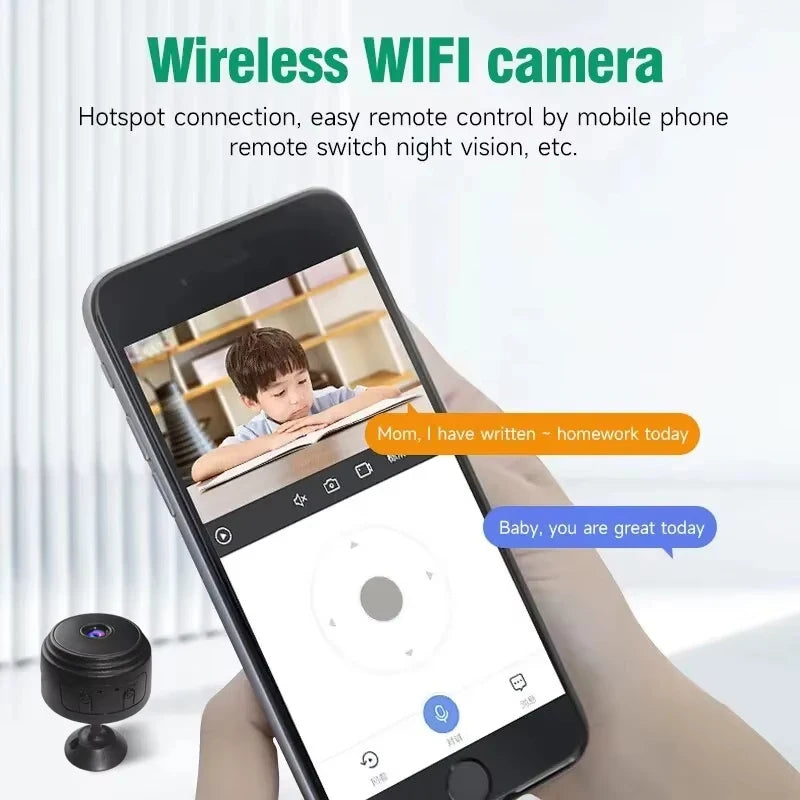 WiFi Monitoring Camera Wireless Video Recorder Security Protection HD Mini Camera Smart Home Monitoring Camera For Infants Pets