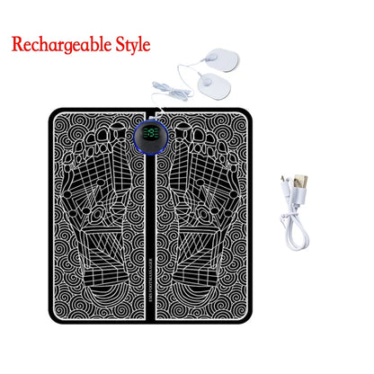 Remote Controller Rechargeable EMS Foot Massager Pad, Portable Electric EMS Muscle Stimulation Massage Mat Relief Pain Relax