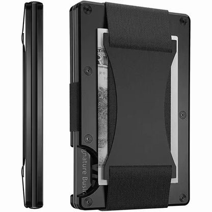 Men's Minimalist Ultra-Thin Carbon Fiber Metal Card Holder Multilingual versionRFIDAnti-theft Credit Card Holder