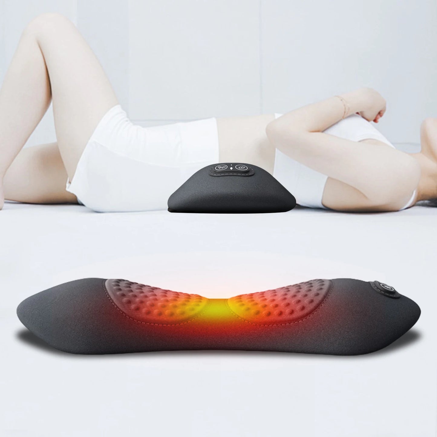 3 in 1 Electric Lumbar Support Pillow with Adjustable Height Back Massager with Heat Back Support Pillow for Lower Back