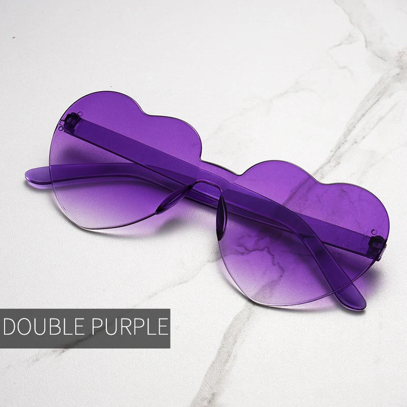 Clearance_Free shipping 2023 Candy color heart shape ocean personality Frameless Children's Sunglasses Fashion Candy Love Sungla