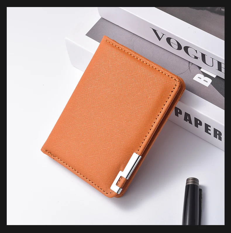 Men's Mini Ultra-Thin Vertical Style Short Wallet with Multiple Card Slots Credit Card Holder Youth Compact Wallet