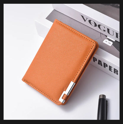 Men's Mini Ultra-Thin Vertical Style Short Wallet with Multiple Card Slots Credit Card Holder Youth Compact Wallet